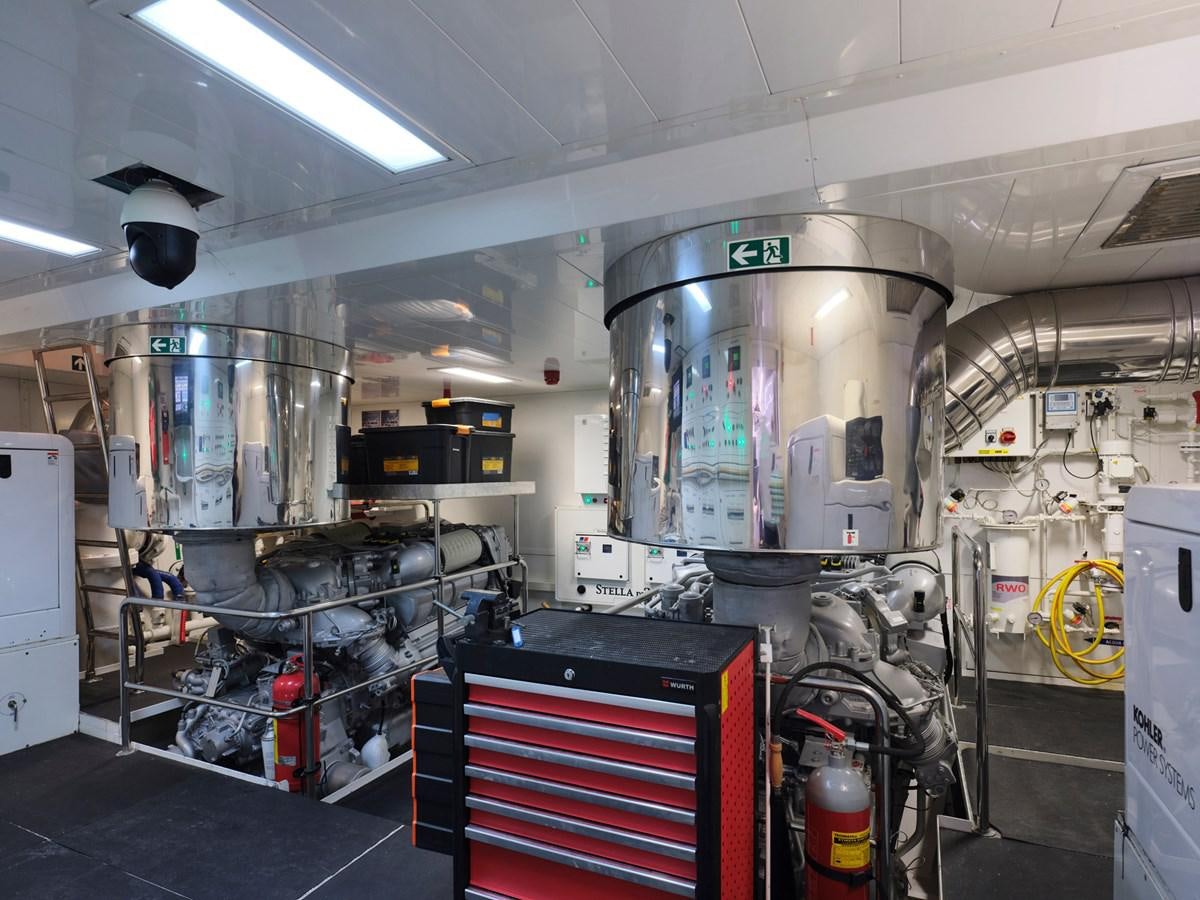 a large industrial machine aboard 3D Yacht for Sale