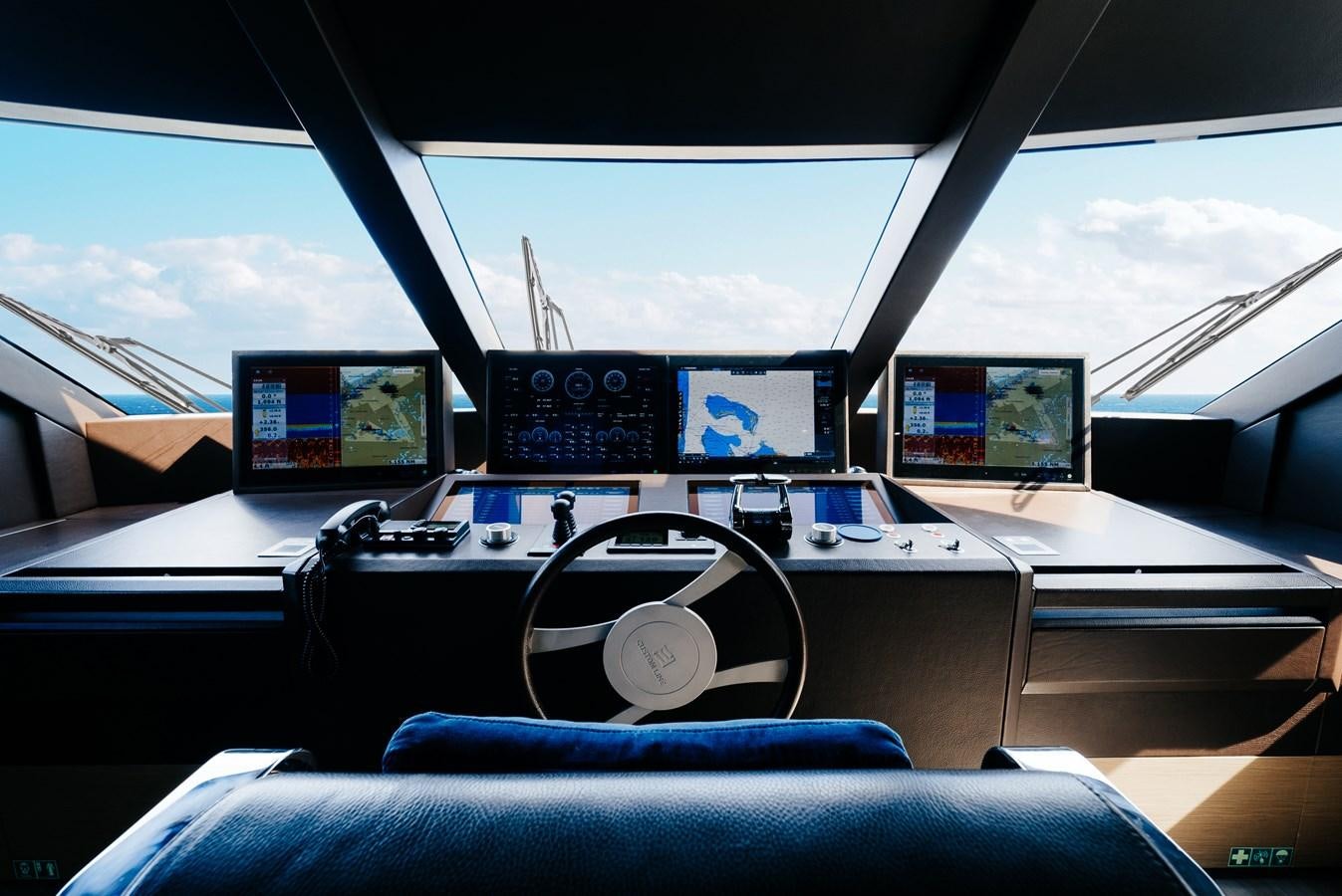 inside of a car aboard COFINA Yacht for Sale