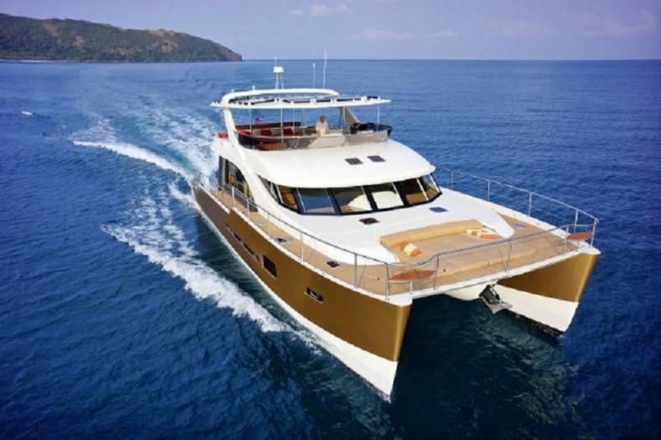 a boat on the water aboard 2021 HELIOTROPE NL 70 SOLAR ELECTRIC Yacht for Sale