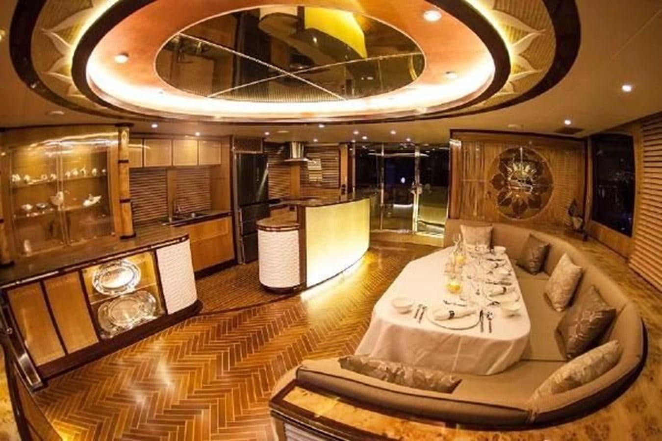 a large room with a large mirror aboard 2021 HELIOTROPE NL 70 SOLAR ELECTRIC Yacht for Sale