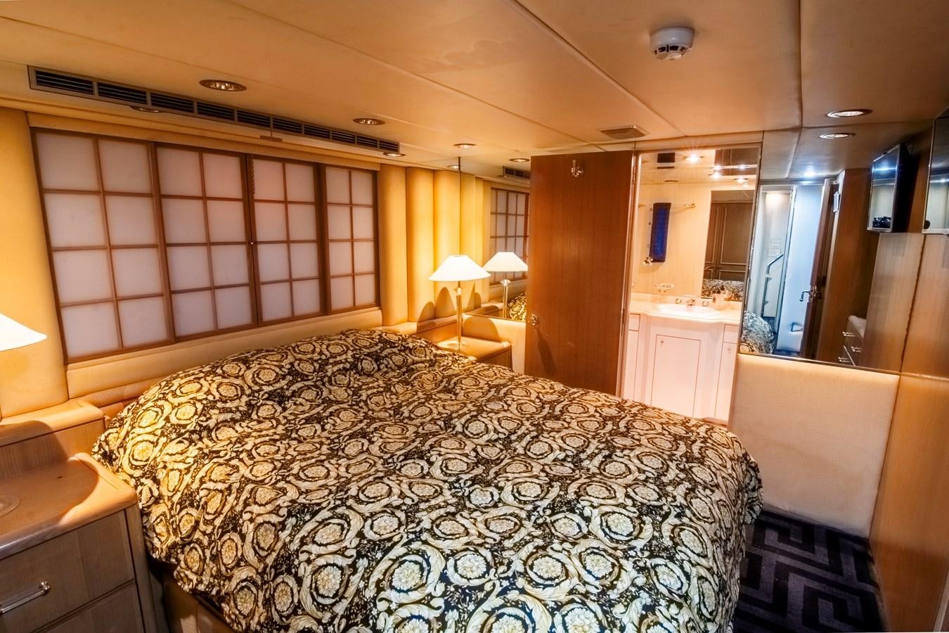 a large bedroom with a large bed aboard LADY AUDREY Yacht for Sale