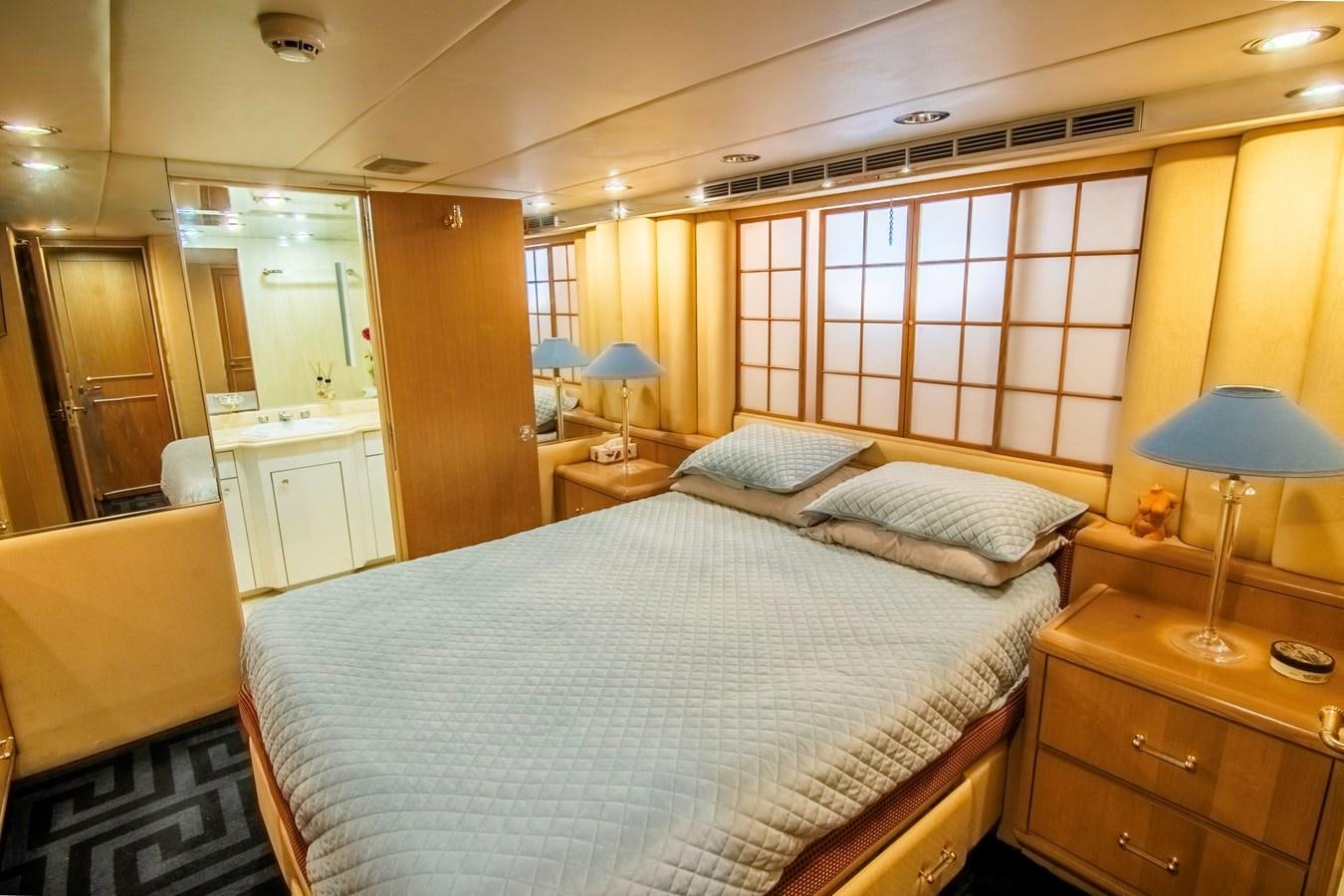 a large bedroom with a large bed aboard LADY AUDREY Yacht for Sale