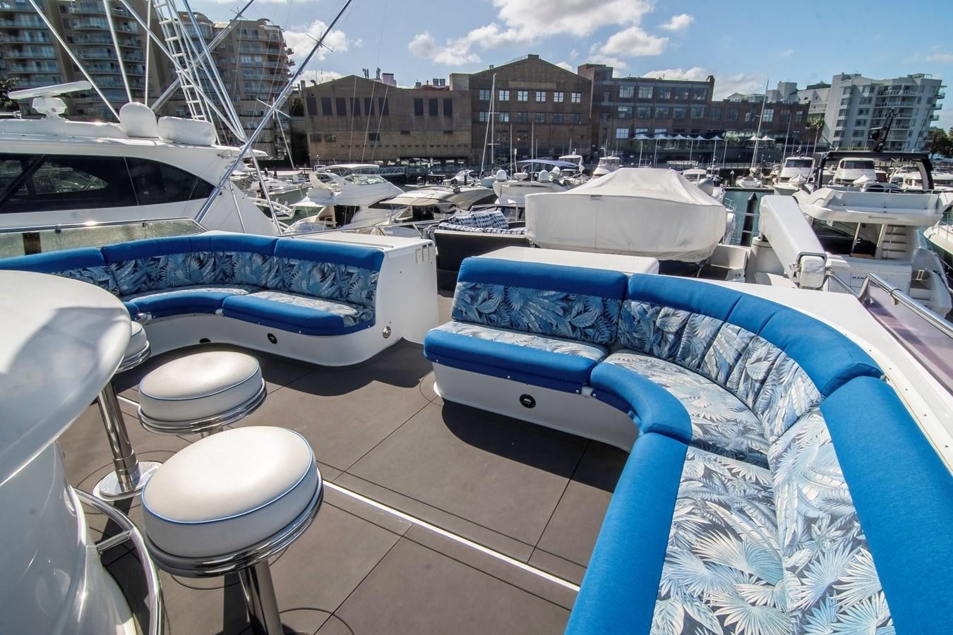 a group of boats in a harbor aboard LADY AUDREY Yacht for Sale