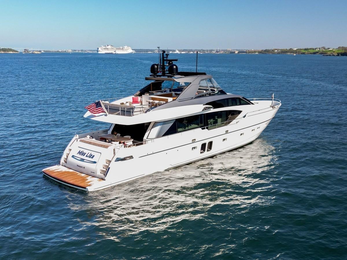 a boat on the water aboard MISS LIZA Yacht for Sale