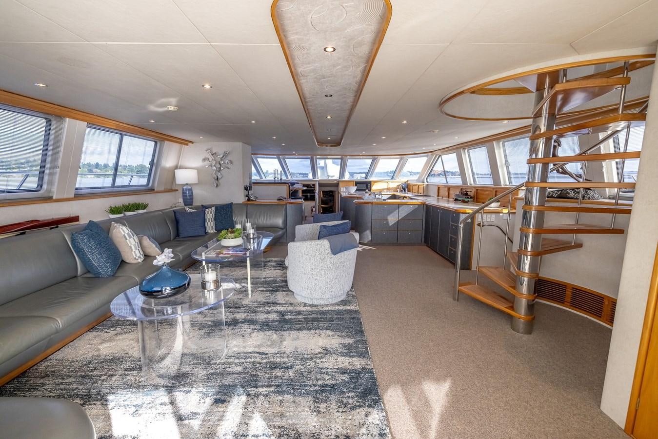 a large room with a large window aboard WHITE LIGHTNING Yacht for Sale