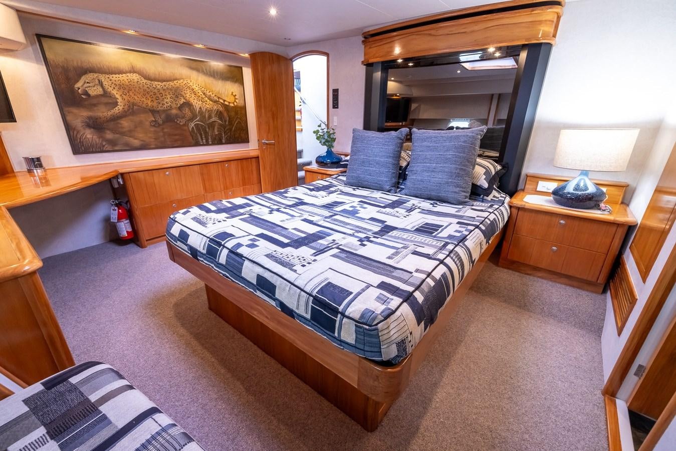 a bed in a room aboard WHITE LIGHTNING Yacht for Sale