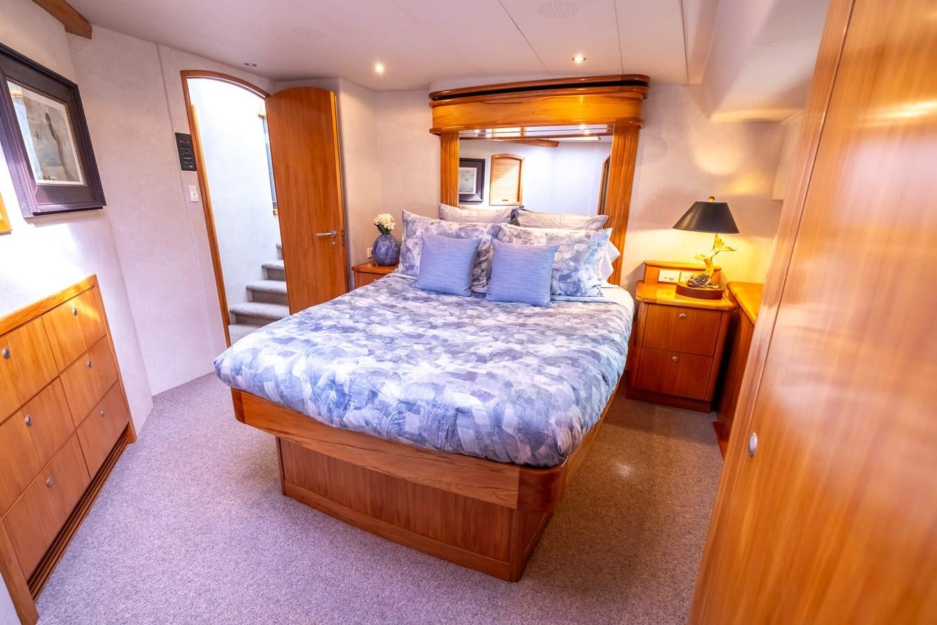 a bed in a room aboard WHITE LIGHTNING Yacht for Sale