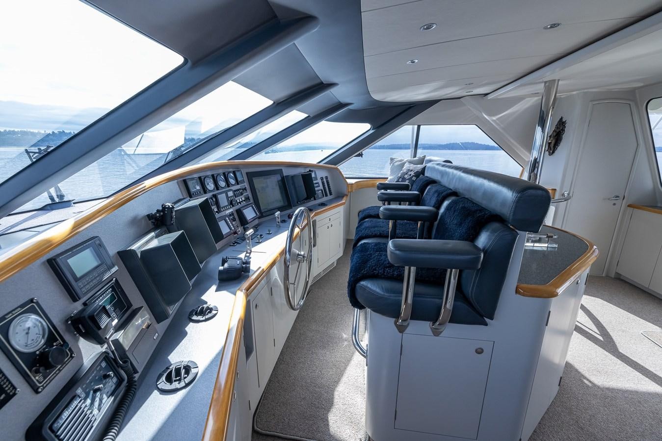 inside of a car aboard WHITE LIGHTNING Yacht for Sale