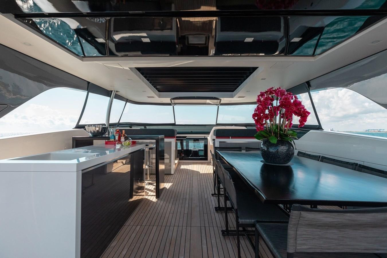 a boat with a flower in it aboard FIFTY SHADES Yacht for Sale