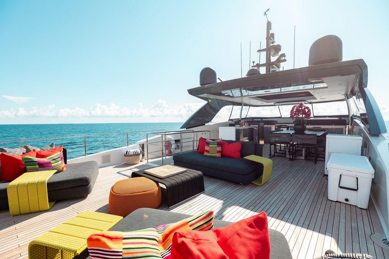 a boat on a deck aboard FIFTY SHADES Yacht for Sale
