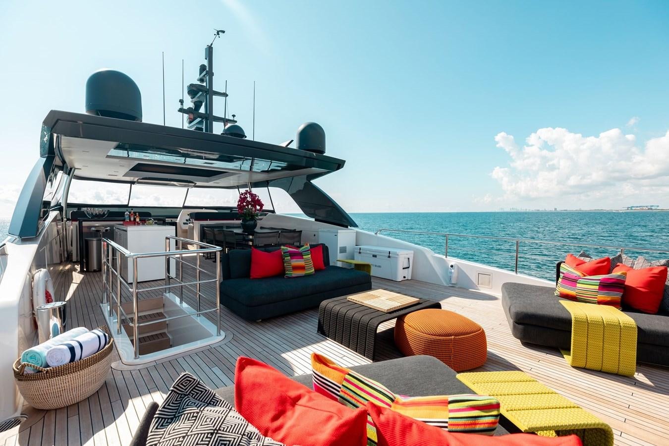 a boat on a deck aboard FIFTY SHADES Yacht for Sale