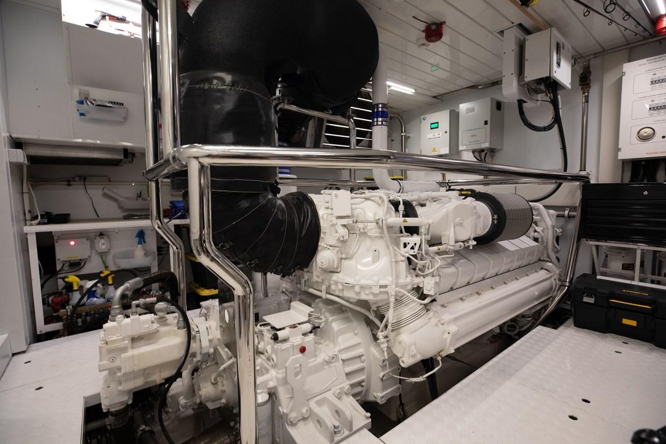 a large white machine with a large white object on it aboard FIFTY SHADES Yacht for Sale