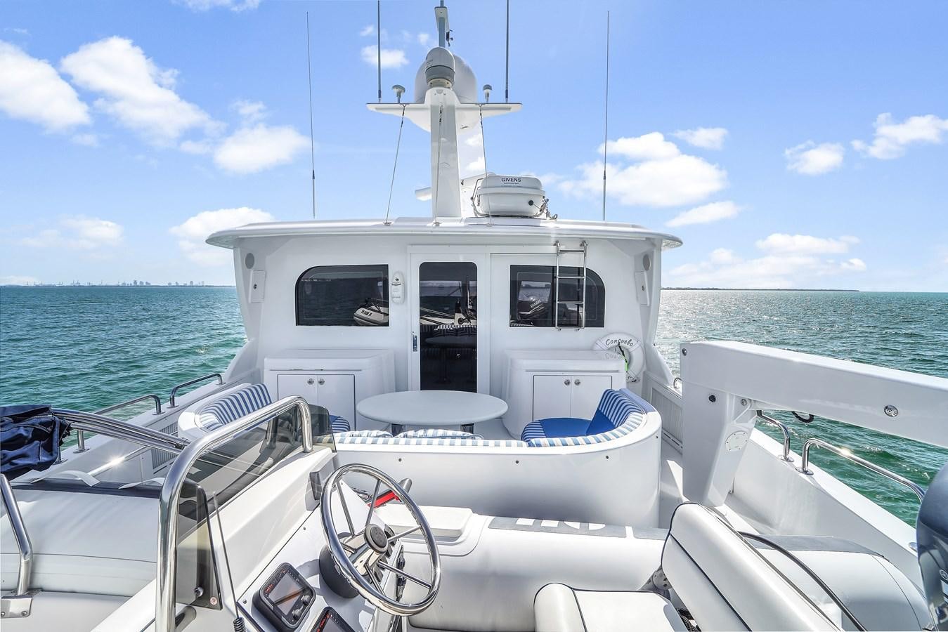 a boat on the water aboard HATTERAS 80 MOTOR Yacht for Sale