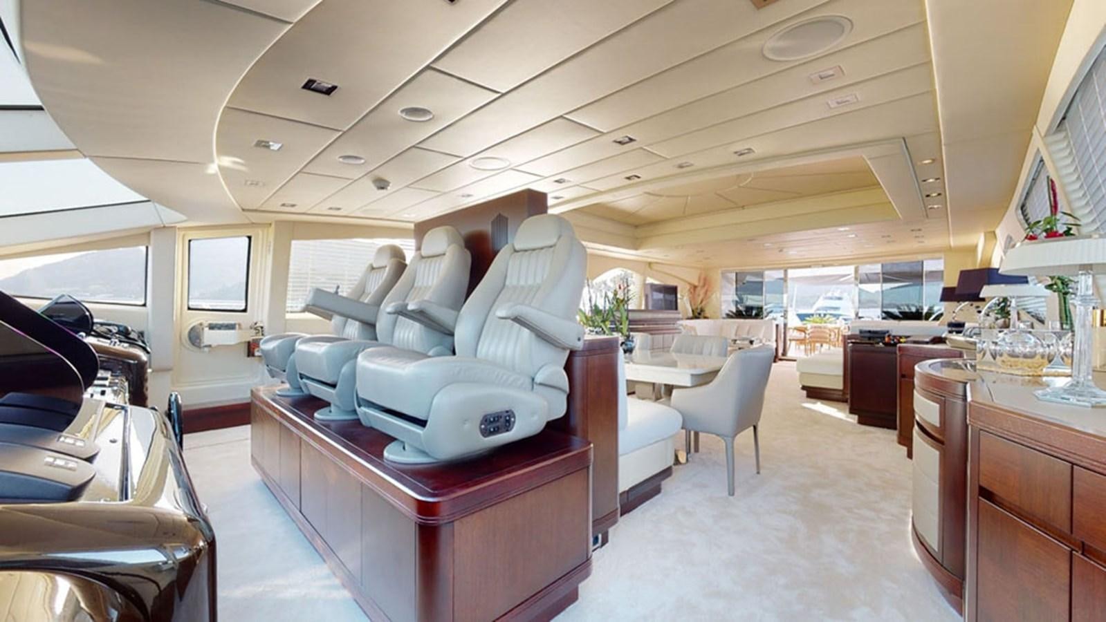 a room with a large window aboard PAULA & BIEL Yacht for Sale