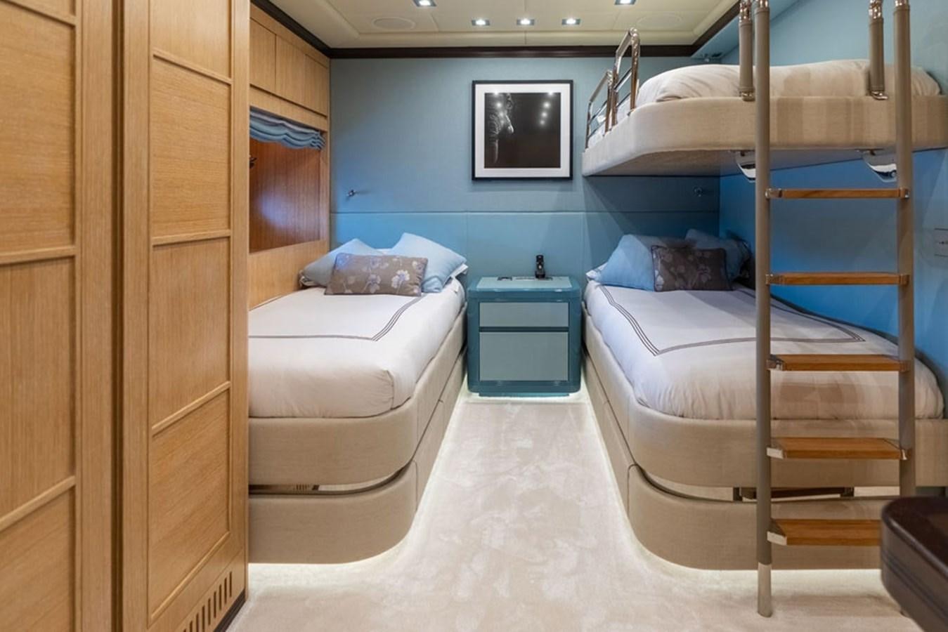 a room with bunk beds aboard PAULA & BIEL Yacht for Sale