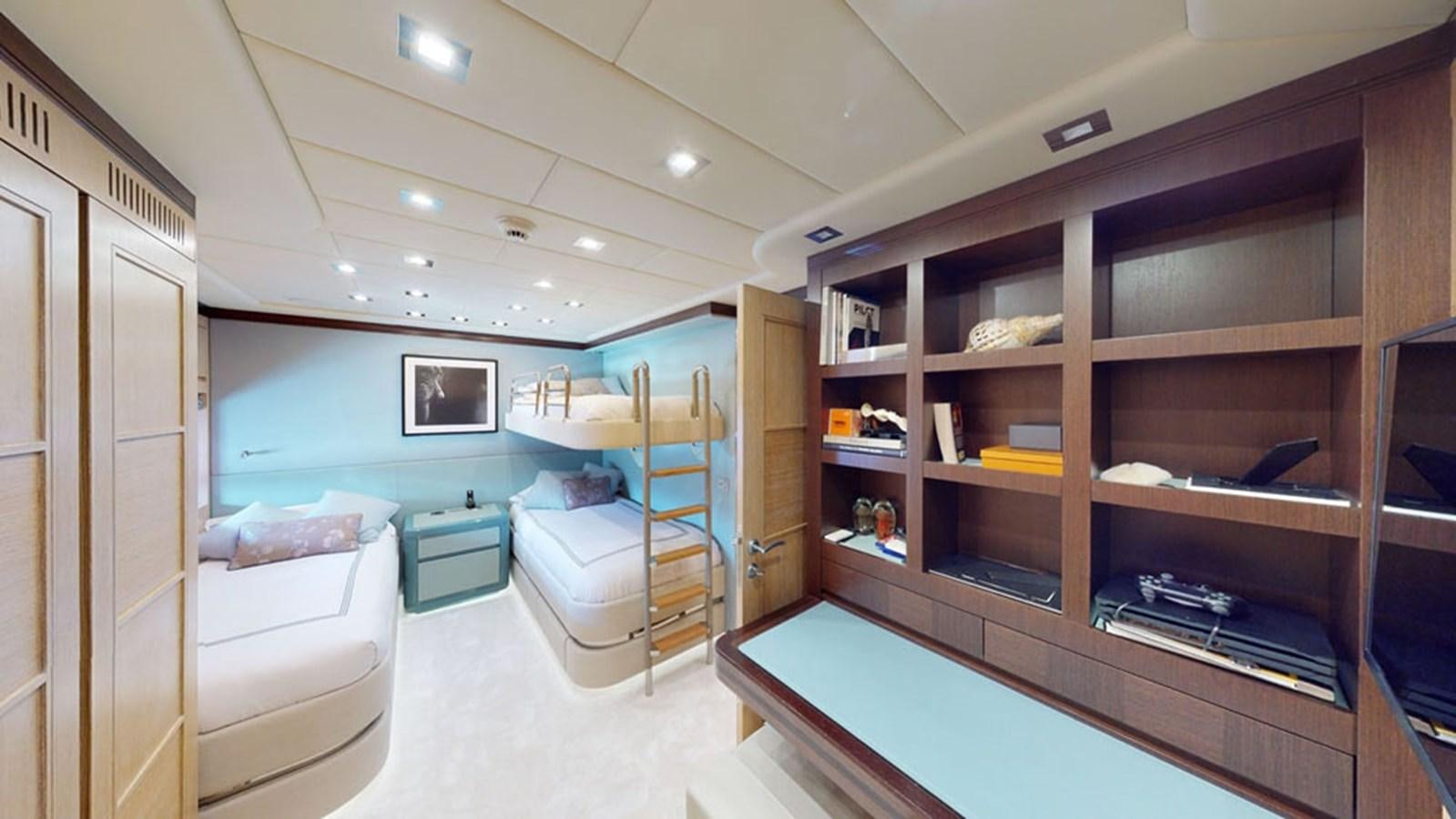 a room with a bunk bed and a couch aboard PAULA & BIEL Yacht for Sale