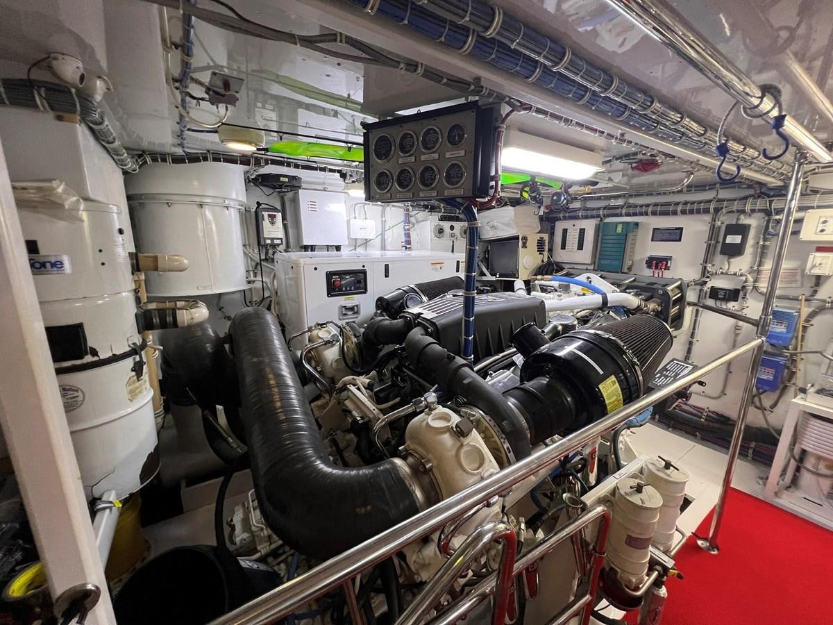 a large machine in a factory aboard ARETECTE Yacht for Sale