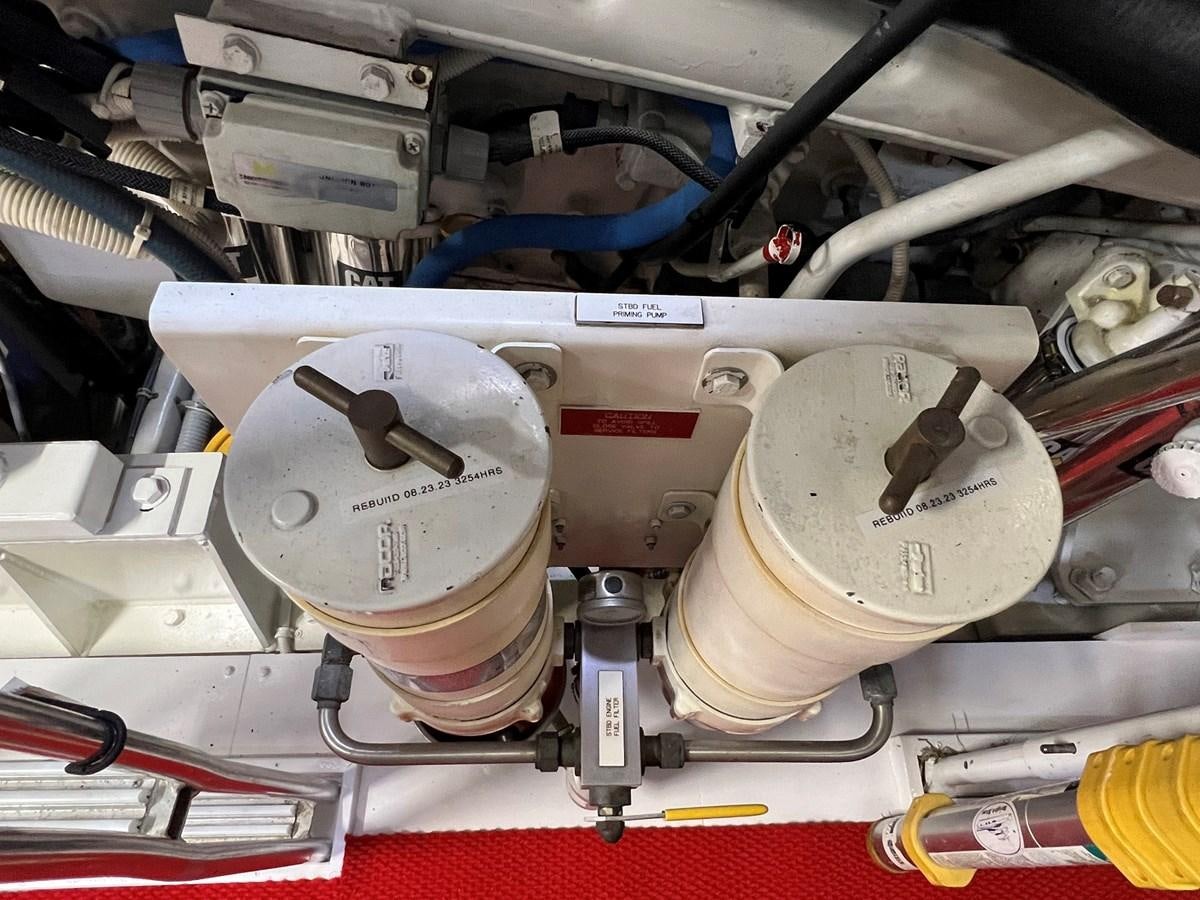 a close-up of a car engine aboard ARETECTE Yacht for Sale