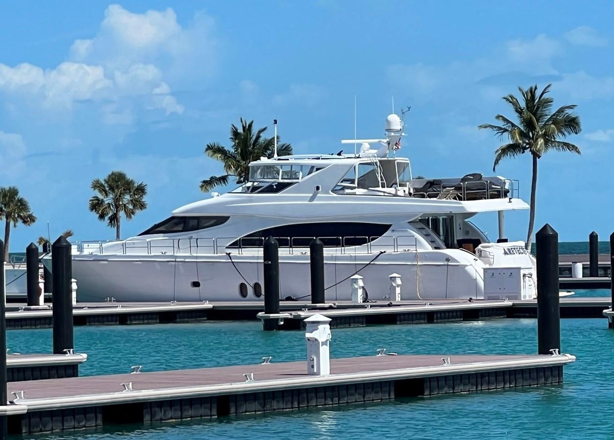 a white yacht in a pool aboard ARETECTE Yacht for Sale