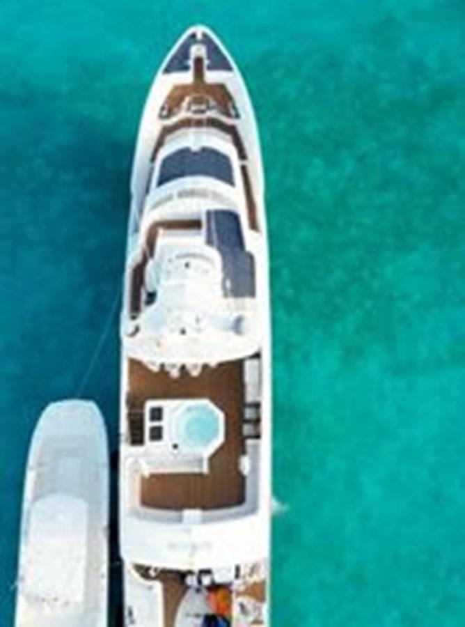 a rocket on a launch pad aboard ROGUE Yacht for Sale