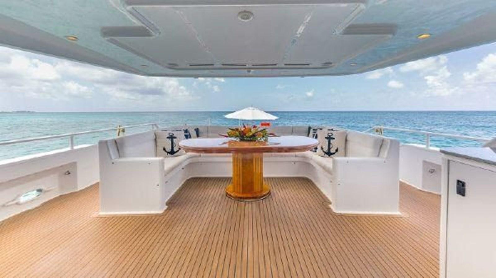 a large bathroom with a large tub aboard ROGUE Yacht for Sale