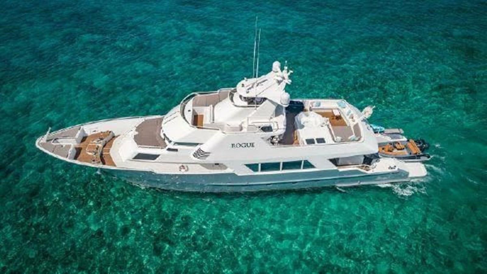 a high angle view of a boat aboard ROGUE Yacht for Sale