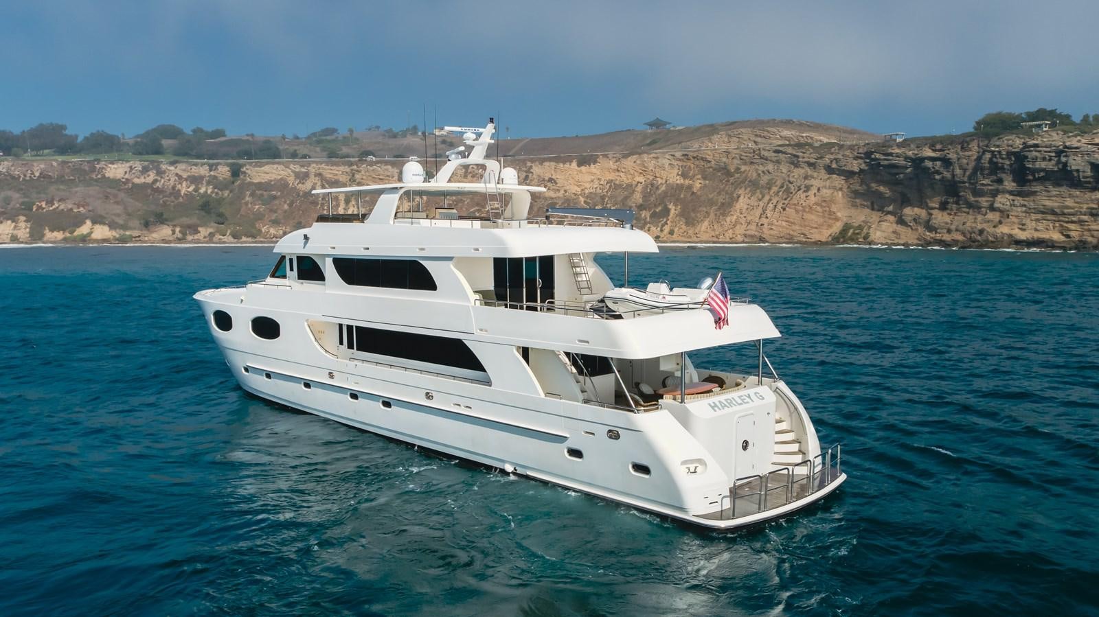a white yacht in the water aboard HARLEY G Yacht for Sale