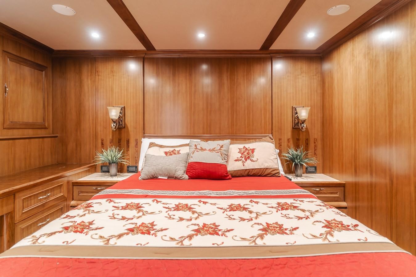 a bed in a room aboard HARLEY G Yacht for Sale