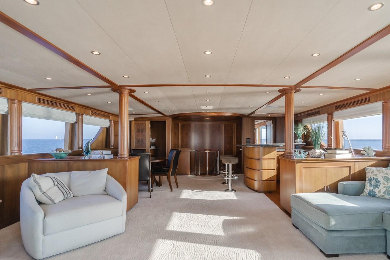 a living room with a couch and a table aboard HARLEY G Yacht for Sale