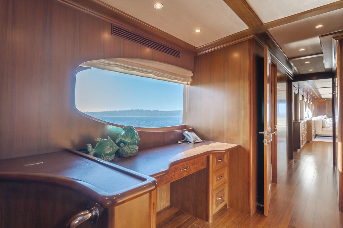 a room with a large mirror aboard HARLEY G Yacht for Sale