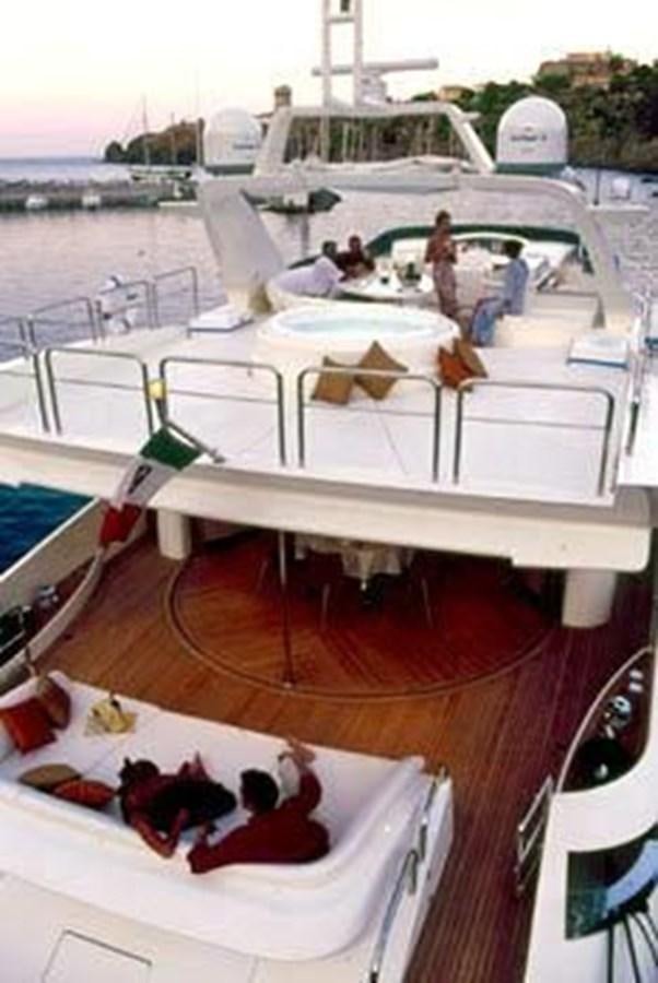a group of people on a boat aboard 2004 AZIMUT 98 LEONARDO Yacht for Sale