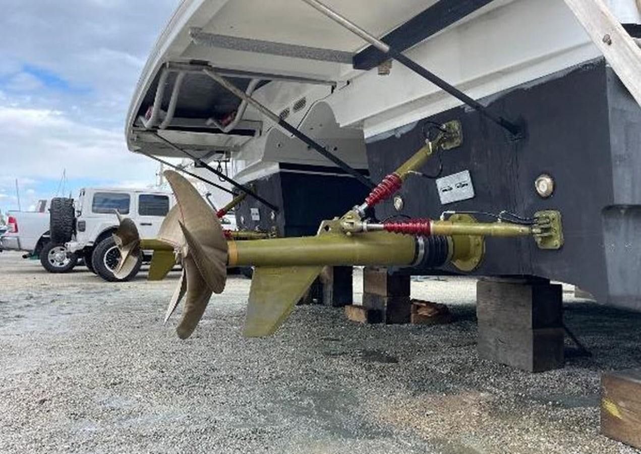 a large airplane with a large propeller aboard 2010 CUSTOM AXCELL  650 POWER CATAMARAN Yacht for Sale