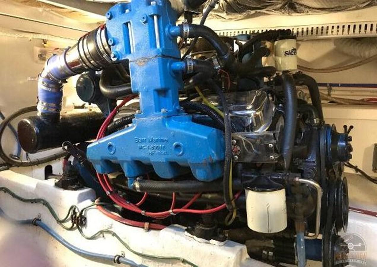 a blue and red engine aboard DREAM CATCHER Yacht for Sale