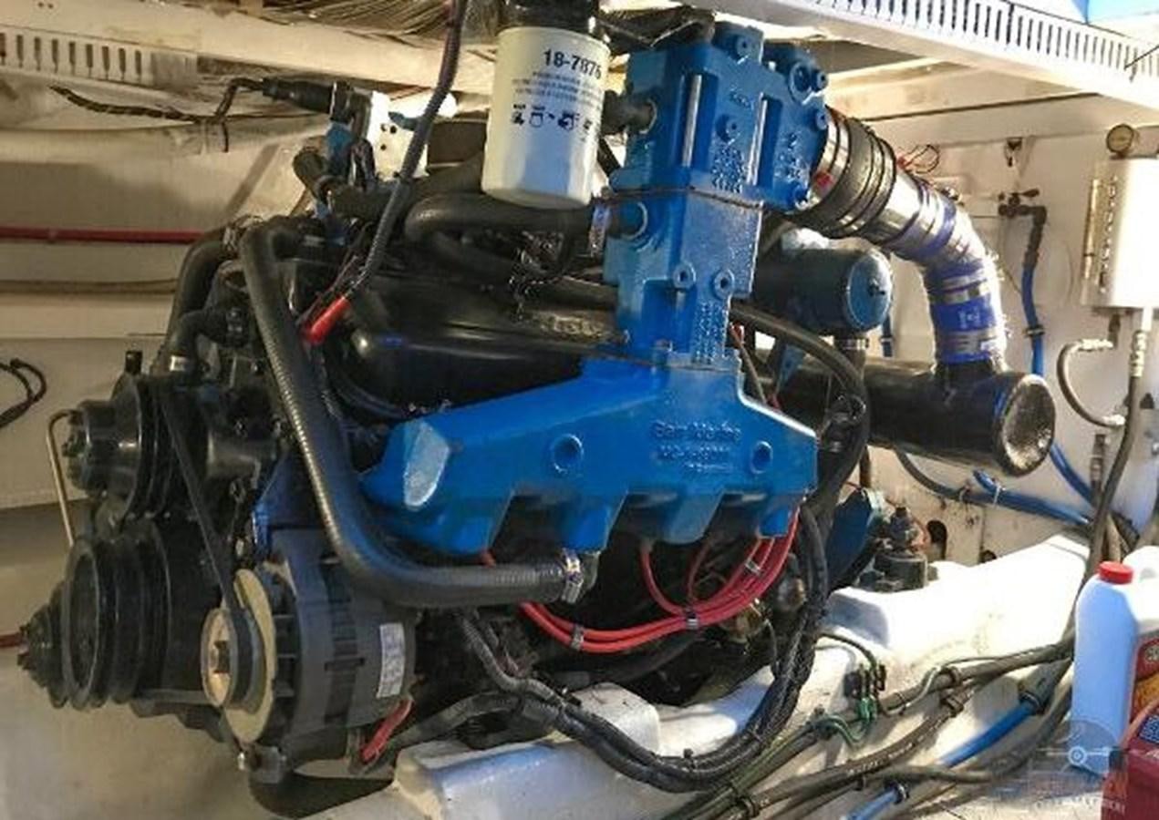 a blue and red car engine aboard DREAM CATCHER Yacht for Sale