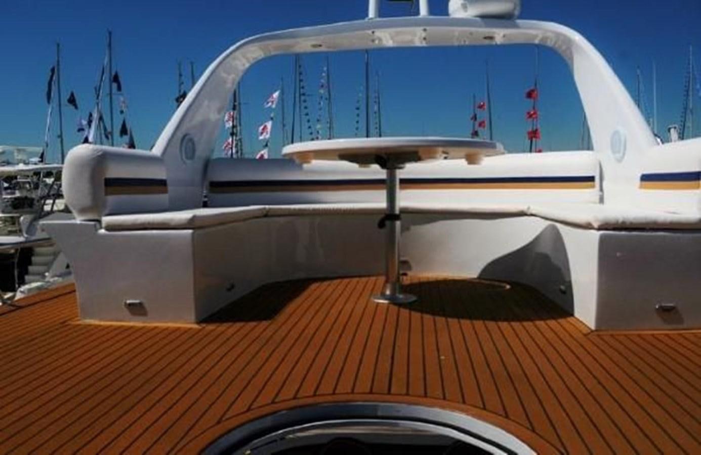 a boat on a deck aboard DREAM CATCHER Yacht for Sale