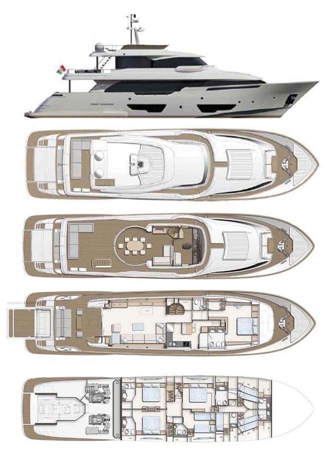 diagram, engineering drawing aboard YVONNE Yacht for Sale