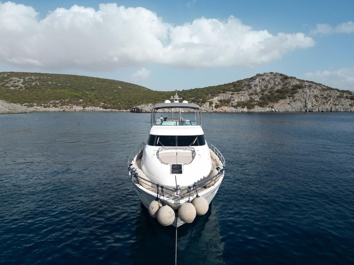 a boat in the water aboard FAIRLINE SQUADRON 74 Yacht for Sale