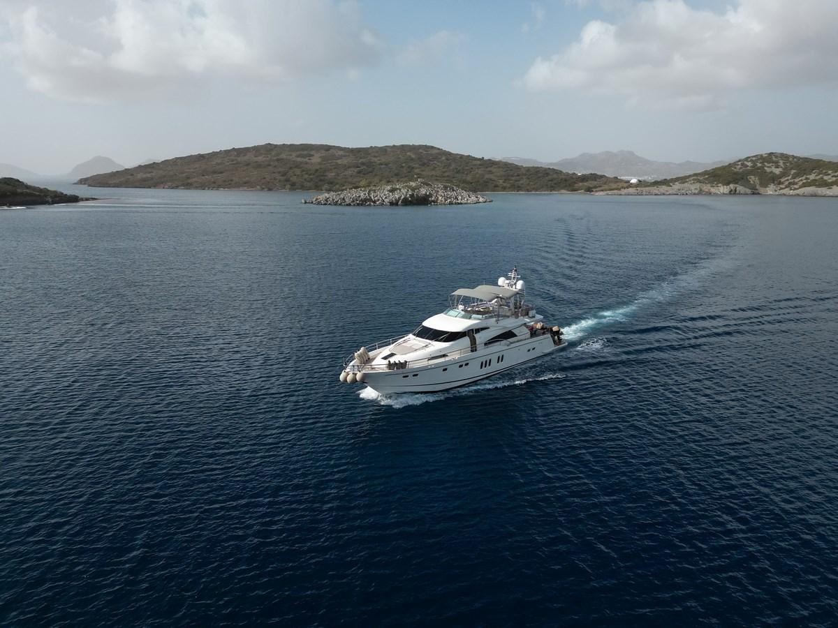 a boat on the water aboard FAIRLINE SQUADRON 74 Yacht for Sale