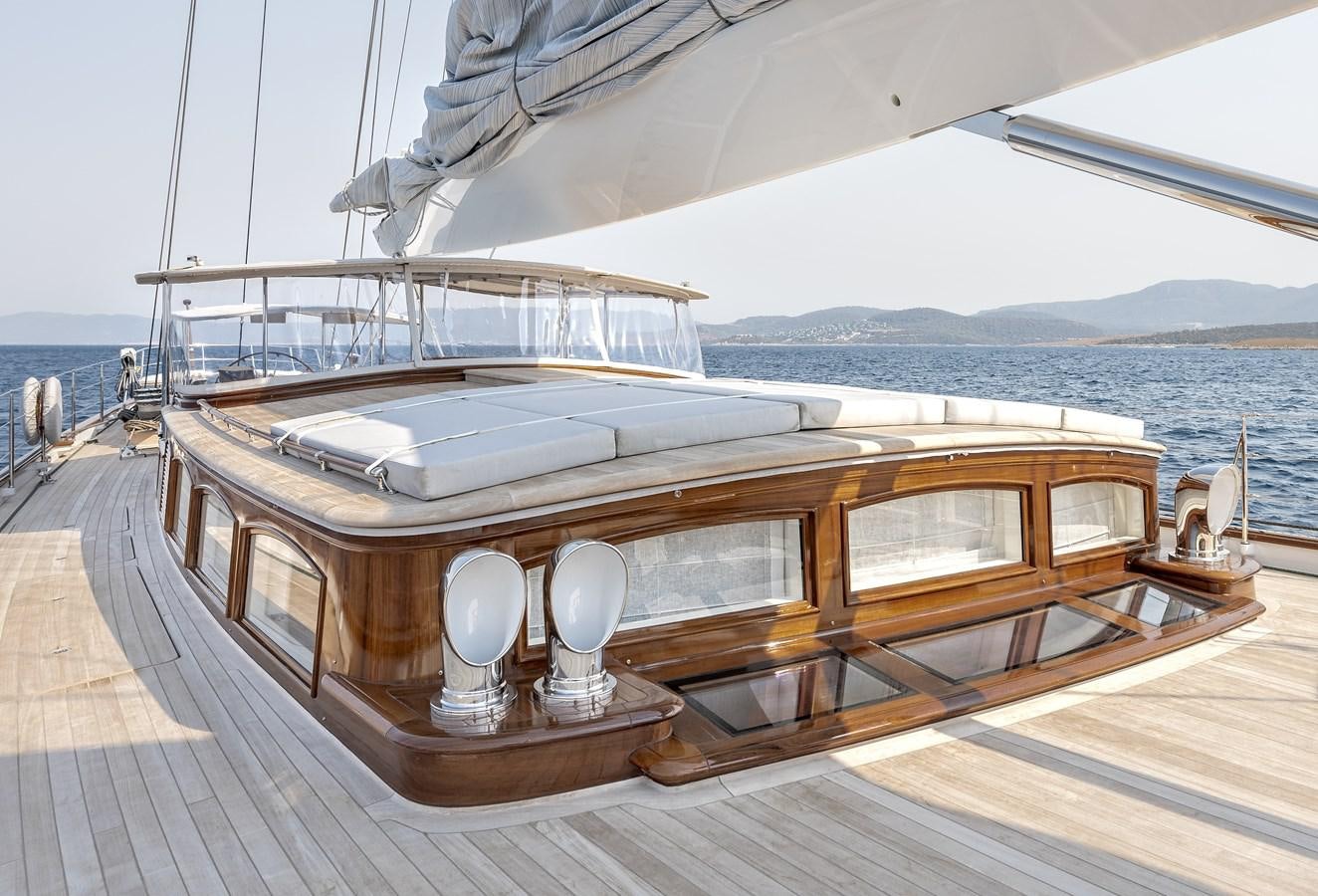 a boat on a deck aboard GRACE III Yacht for Sale
