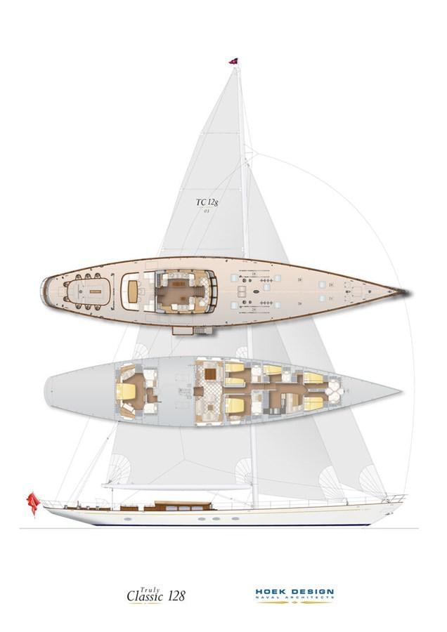 a model of a boat aboard GRACE III Yacht for Sale