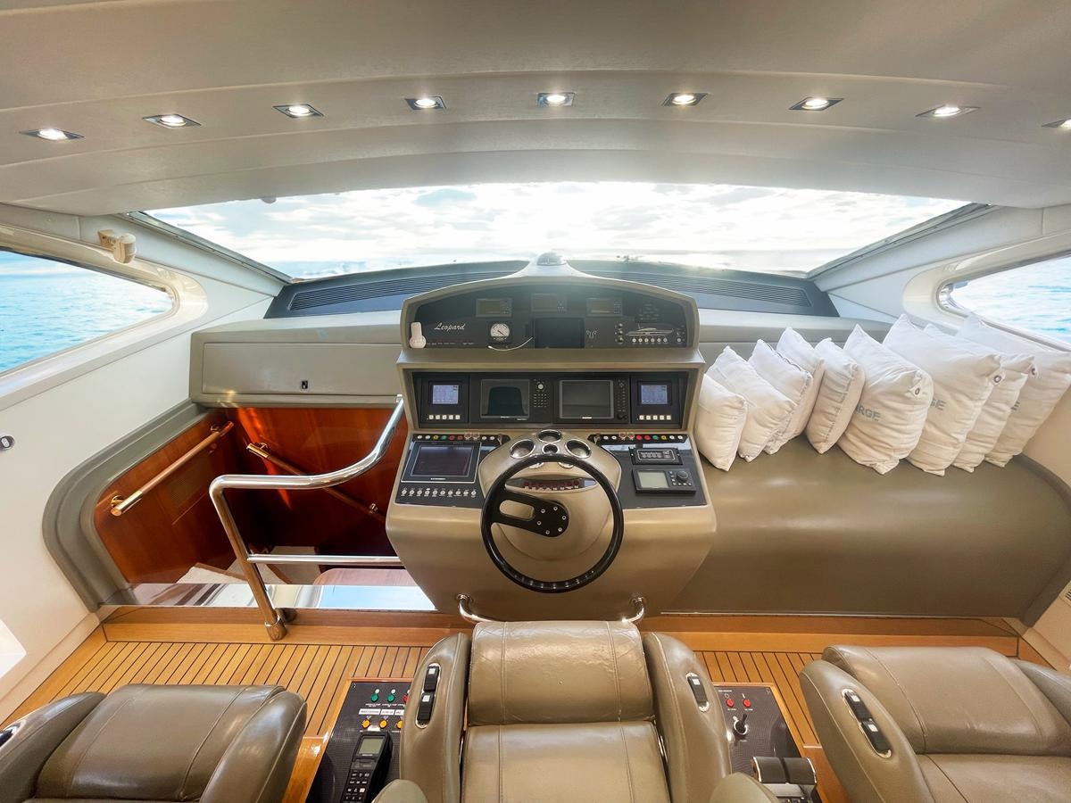 inside of a car aboard NAISCA IV Yacht for Sale