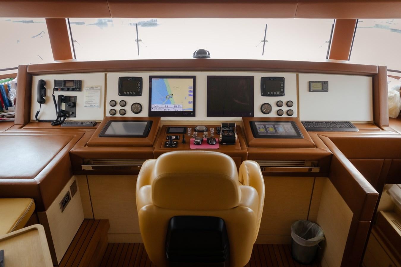 a room with computers and monitors aboard LIBERTY CALL Yacht for Sale