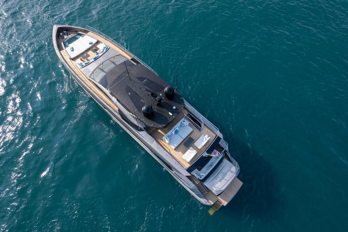 a high angle view of a ship aboard CRAZY TOO Yacht for Sale