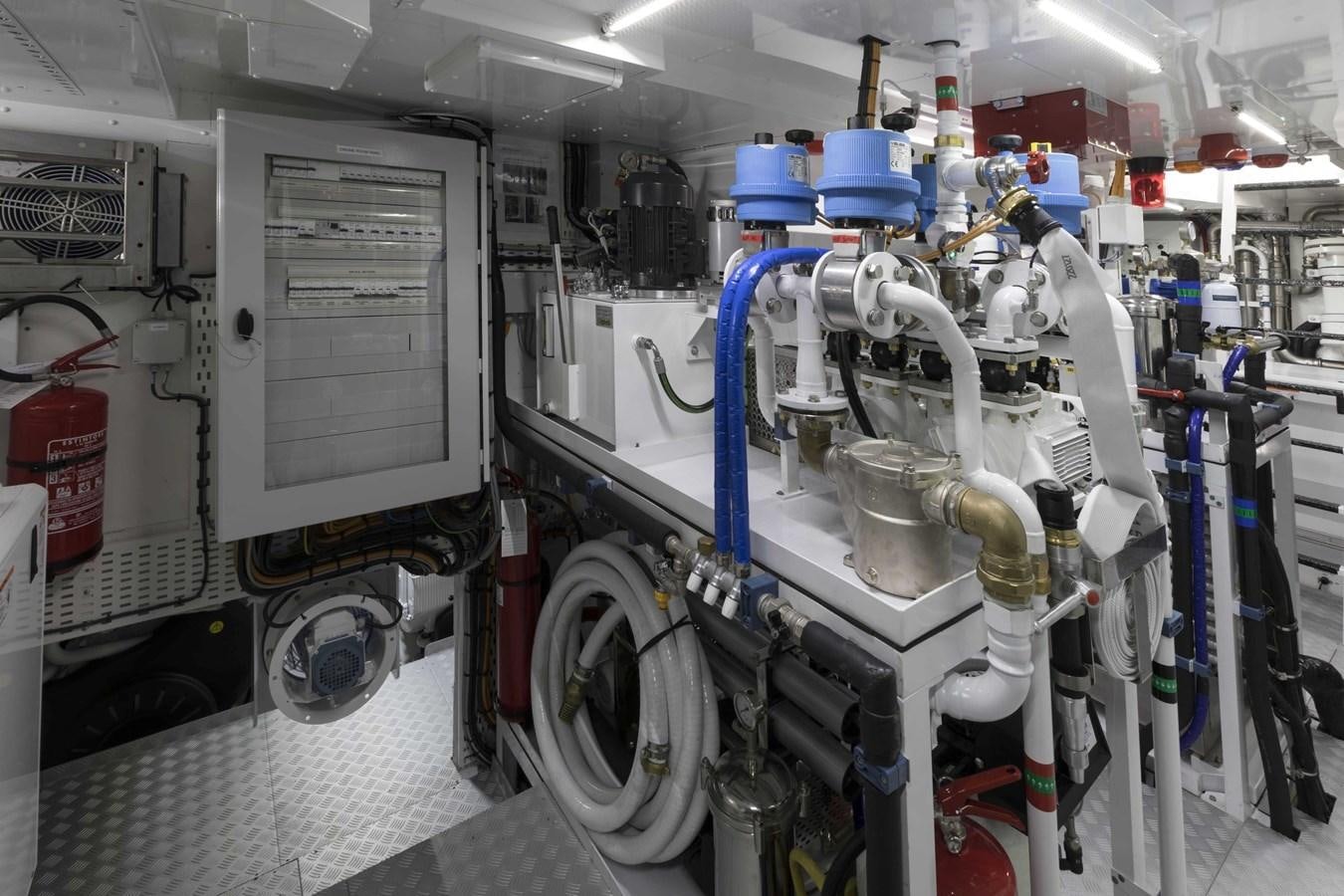 a room with machinery aboard CRAZY TOO Yacht for Sale