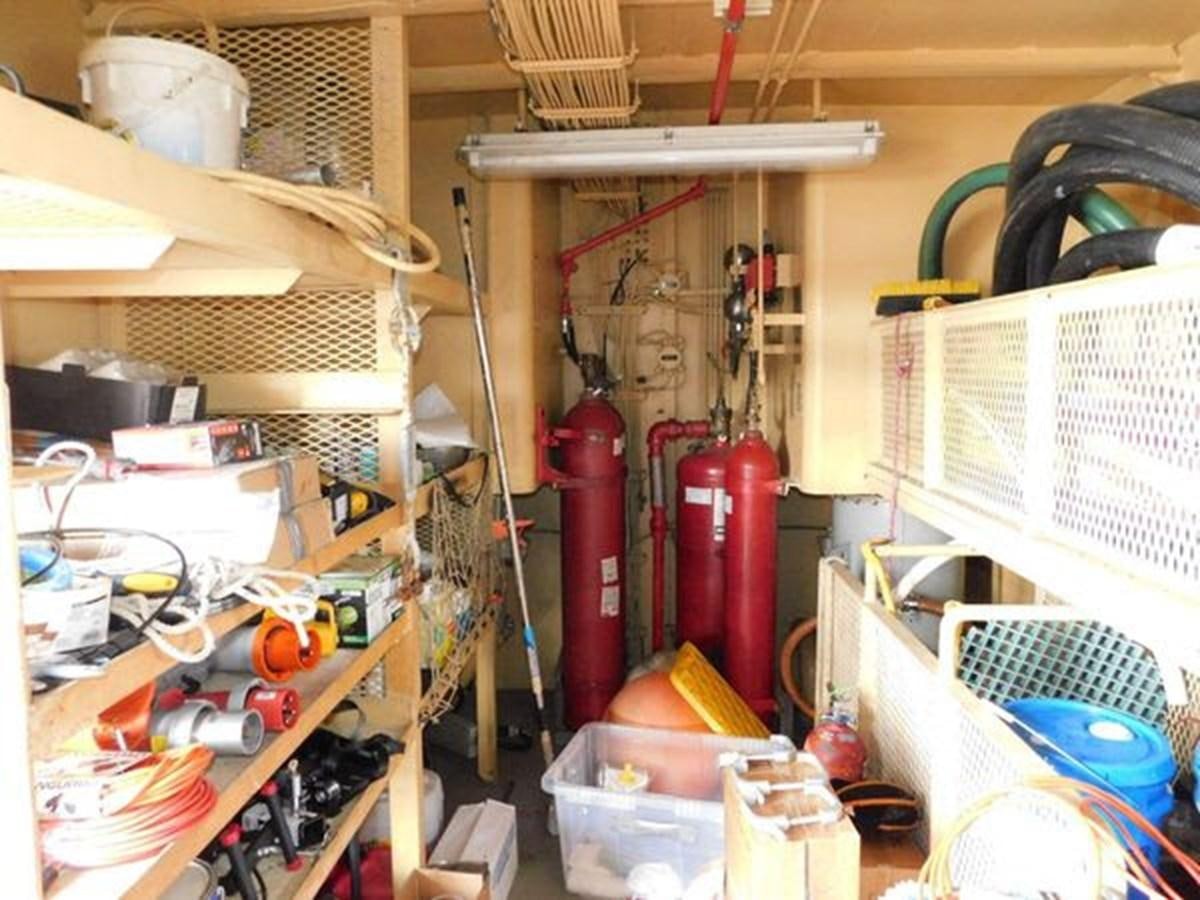 a room full of tools and tools aboard 1989 COMMERCIAL FIREBOAT Yacht for Sale