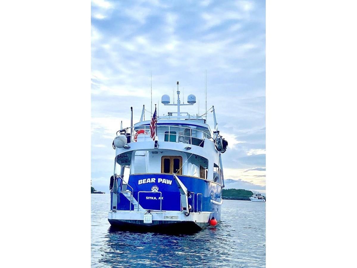 a boat in the water aboard BEAR PAW Yacht for Sale