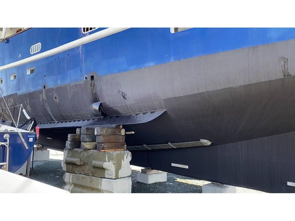 a large metal object with a blue object on top aboard BEAR PAW Yacht for Sale