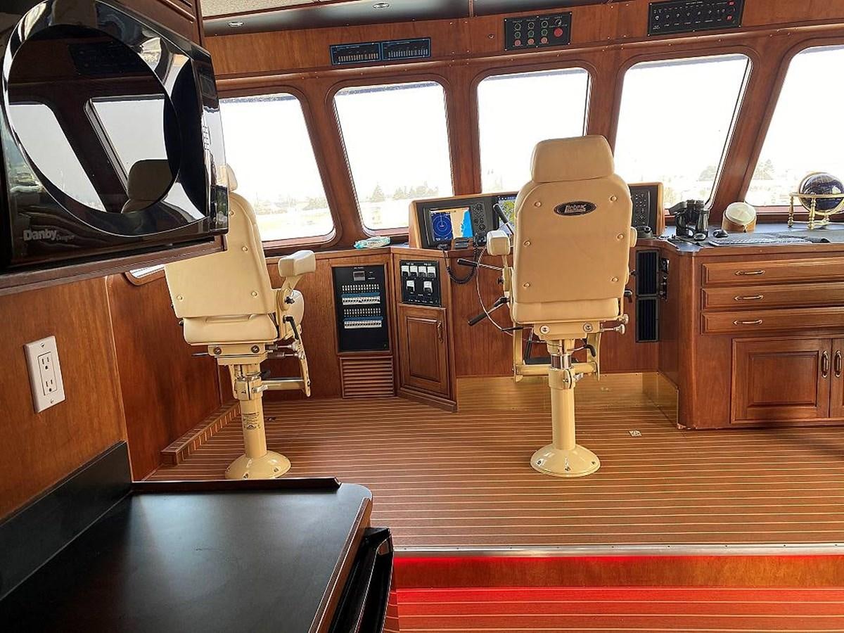 a toy robot in a room aboard BEAR PAW Yacht for Sale