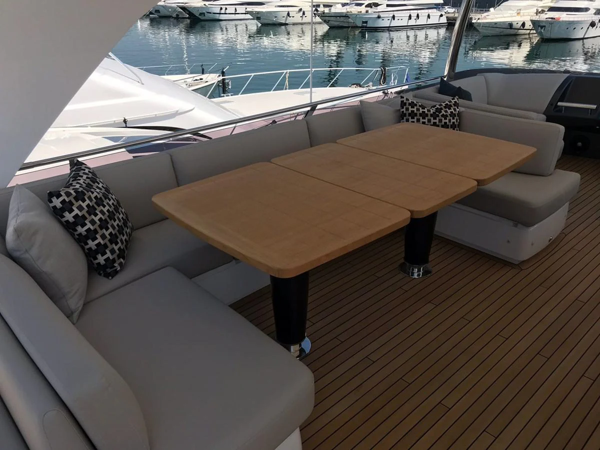 a boat on a deck aboard ANIKO Yacht for Sale