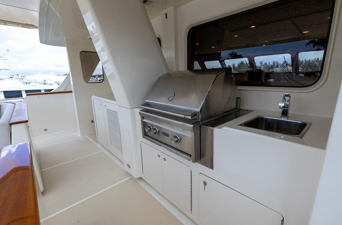 a kitchen with a sink and a stove aboard ANNIE Yacht for Sale